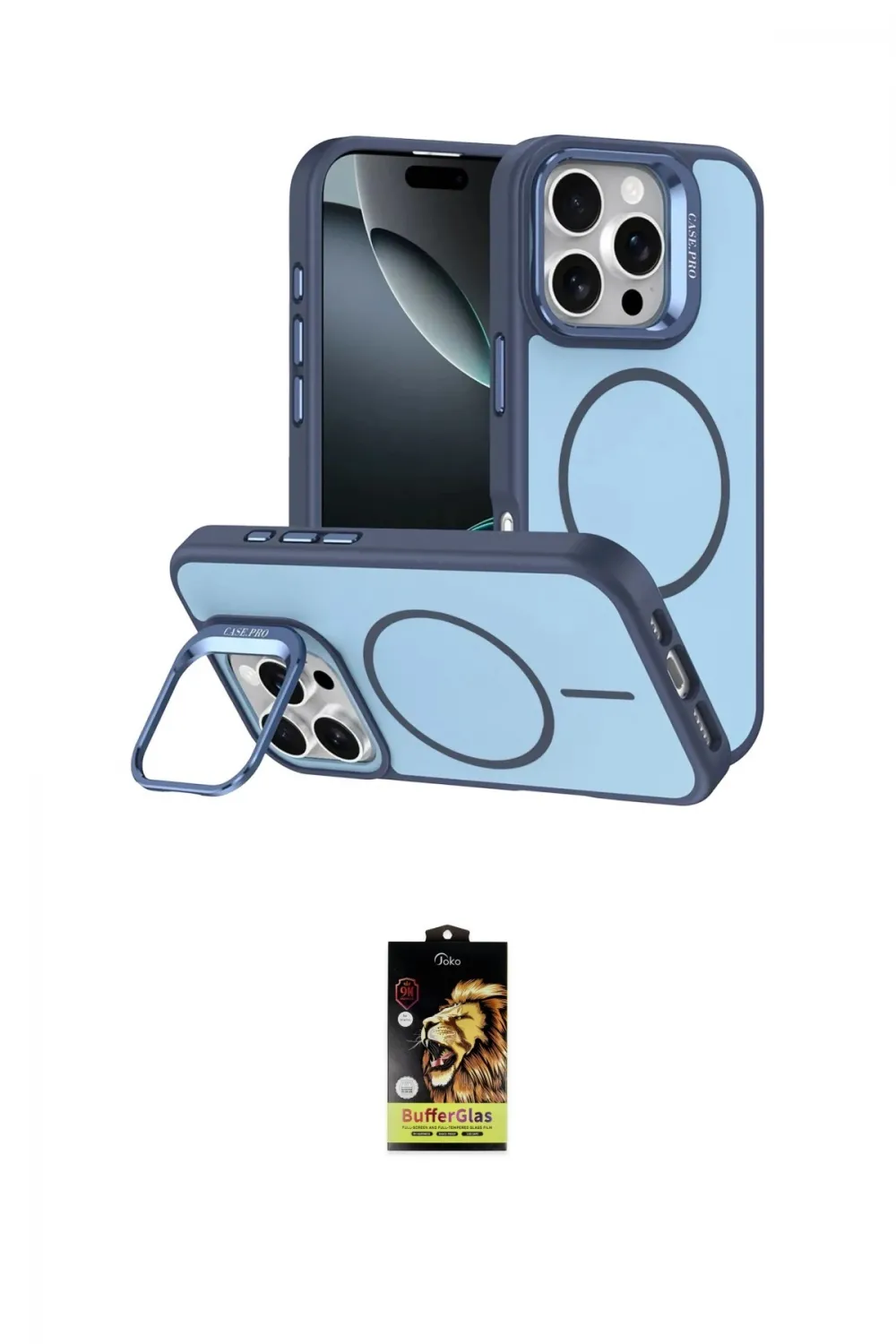 ieg™ iPhone 16 Pro Max Kılıf Çekirdek Klasik - Siyah Buffer Cam Ekran Koruyucu