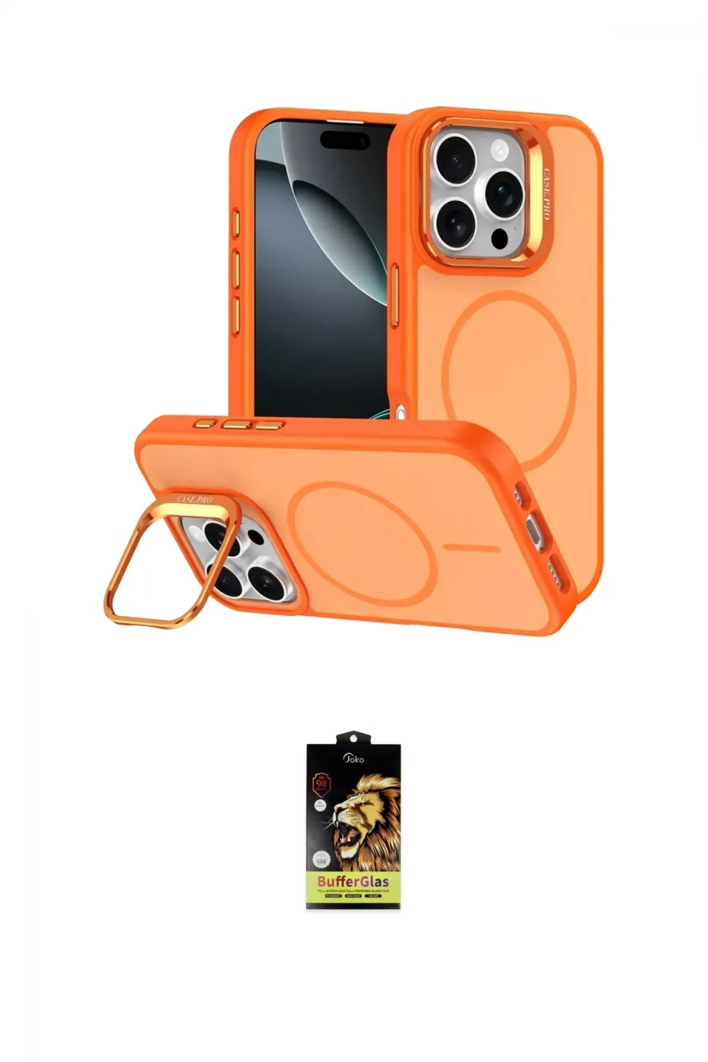 ieg™ iPhone 16 Pro Max Kılıf Çekirdek Klasik - Siyah Buffer Cam Ekran Koruyucu