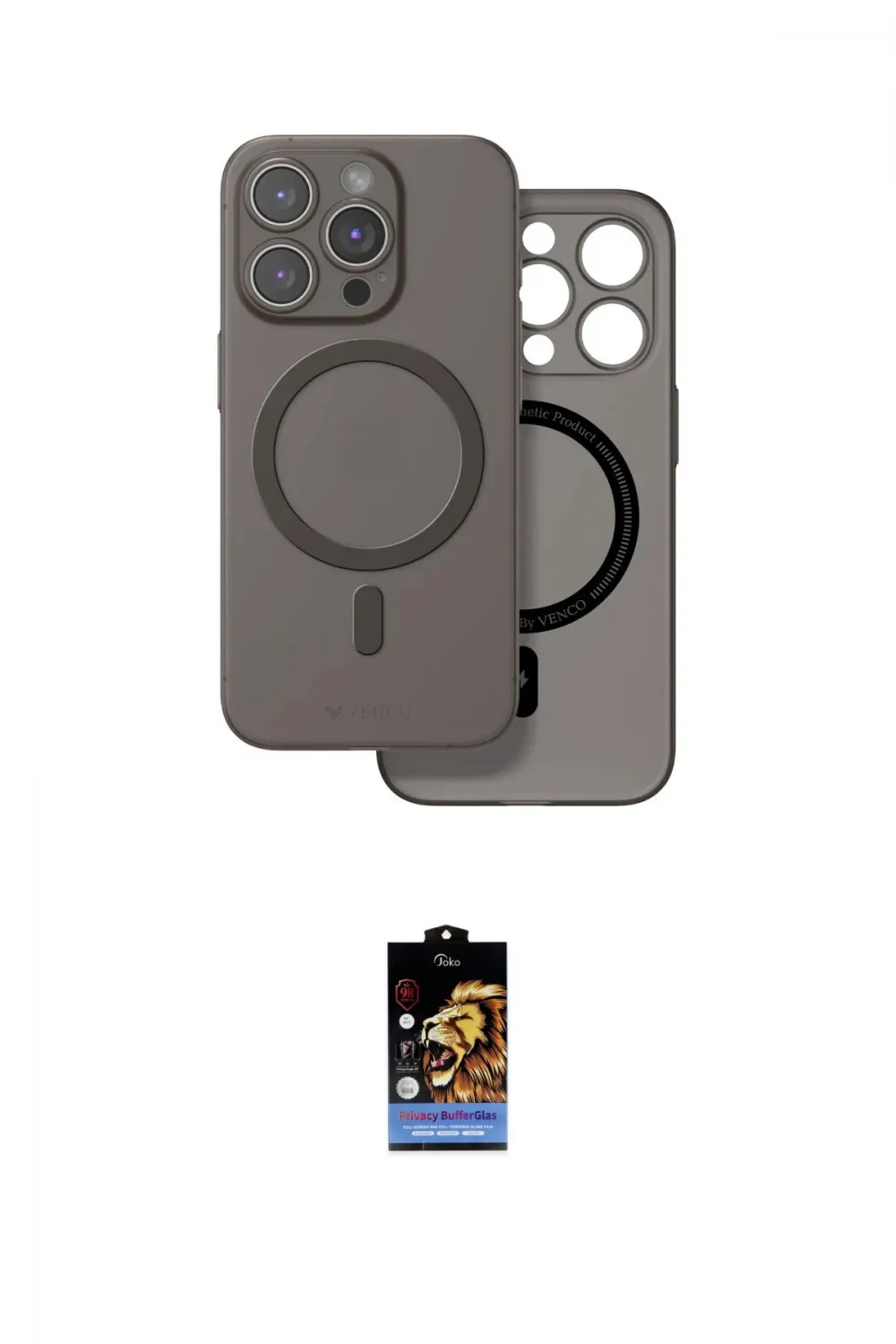 ieg™ iPhone 16 Pro Max Kılıf Çekirdek Klasik - Siyah Buffer Hayalet Cam Ekran Koruyucu