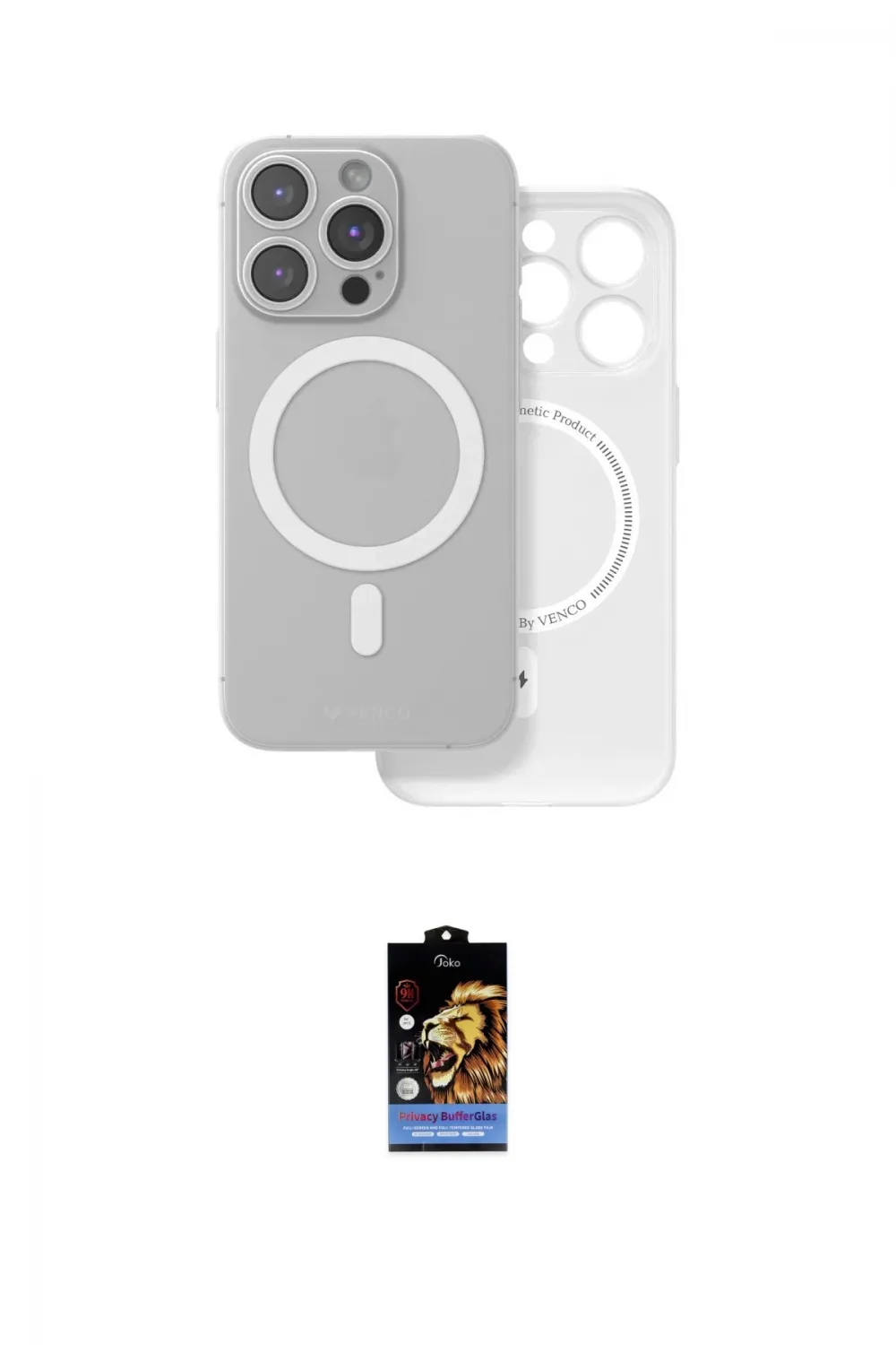 ieg™ iPhone 16 Pro Max Kılıf Çekirdek Klasik - Siyah Buffer Hayalet Cam Ekran Koruyucu