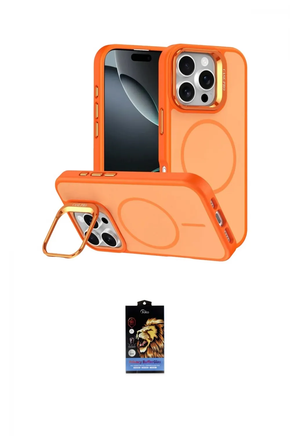 ieg™ iPhone 16 Pro Max Kılıf Çekirdek Klasik - Siyah Buffer Hayalet Cam Ekran Koruyucu