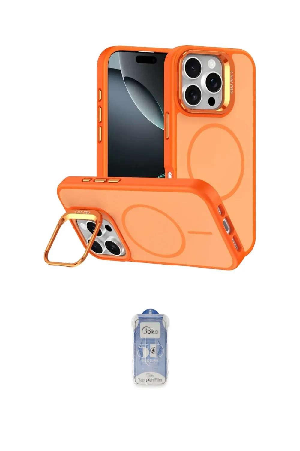 ieg™ iPhone 16 Pro Max Kılıf Çekirdek Klasik - Siyah Joko Magic 5D Cam