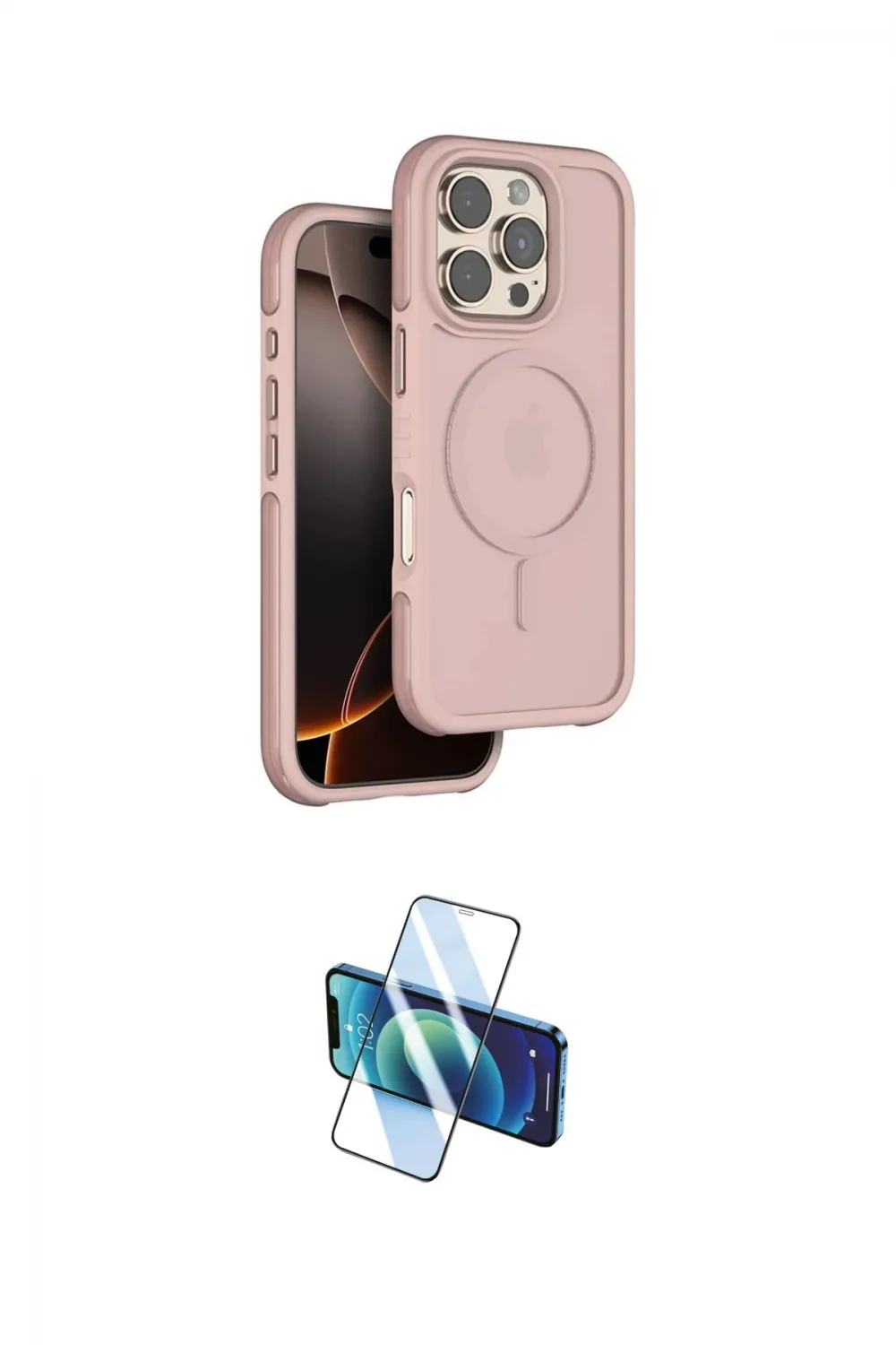 ieg™ iPhone 16 Pro Max Kılıf Çekirdek Minimal Prime - Siyah 3D Antistatik Cam Ekran Koruyucu