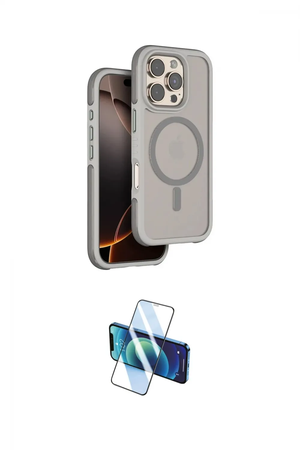 ieg™ iPhone 16 Pro Max Kılıf Çekirdek Minimal Prime - Siyah 3D Antistatik Cam Ekran Koruyucu