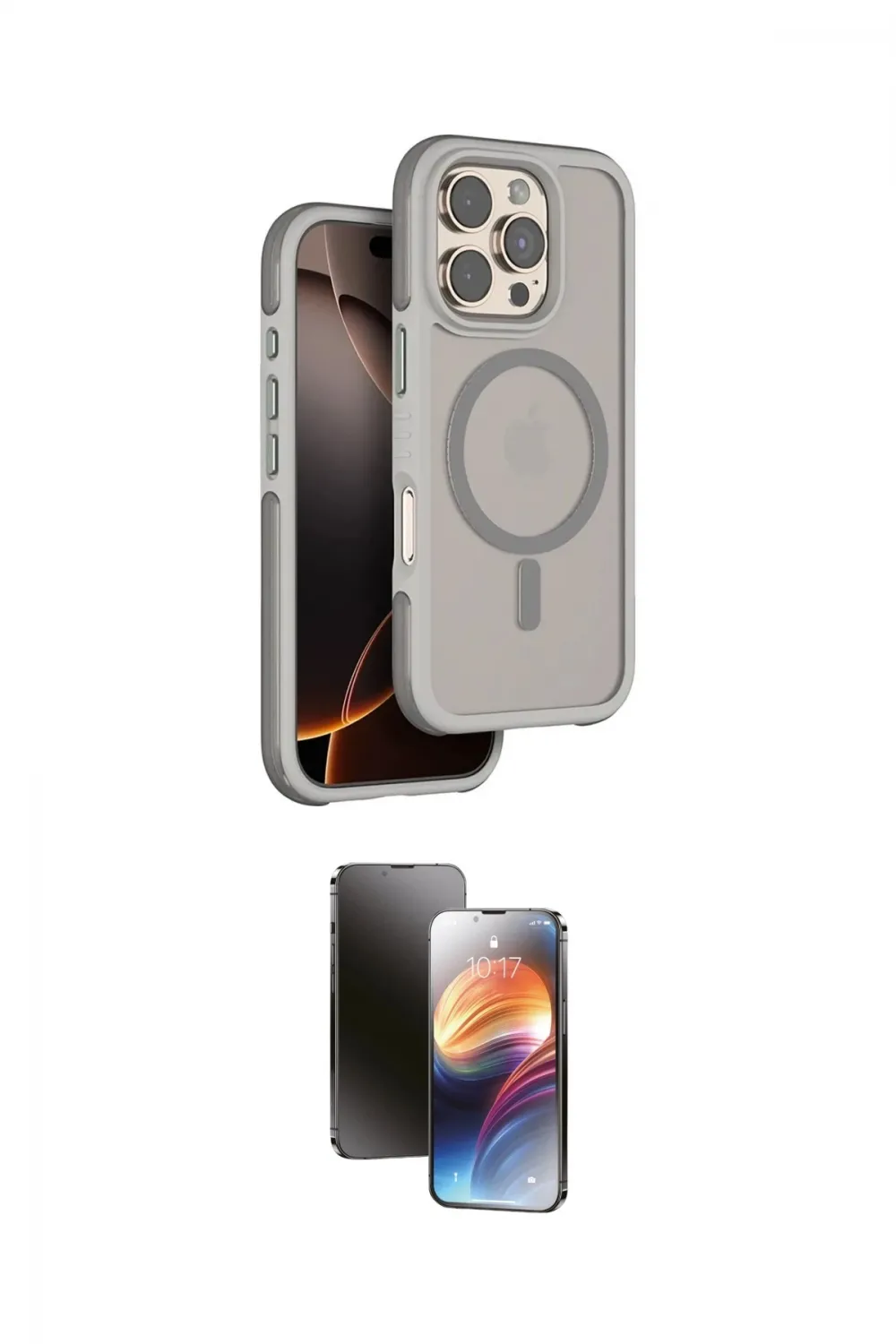 ieg™ iPhone 16 Pro Max Kılıf Çekirdek Minimal Prime - Siyah 3D Antistatik Mat Seramik Nano Ekran Koruyucu