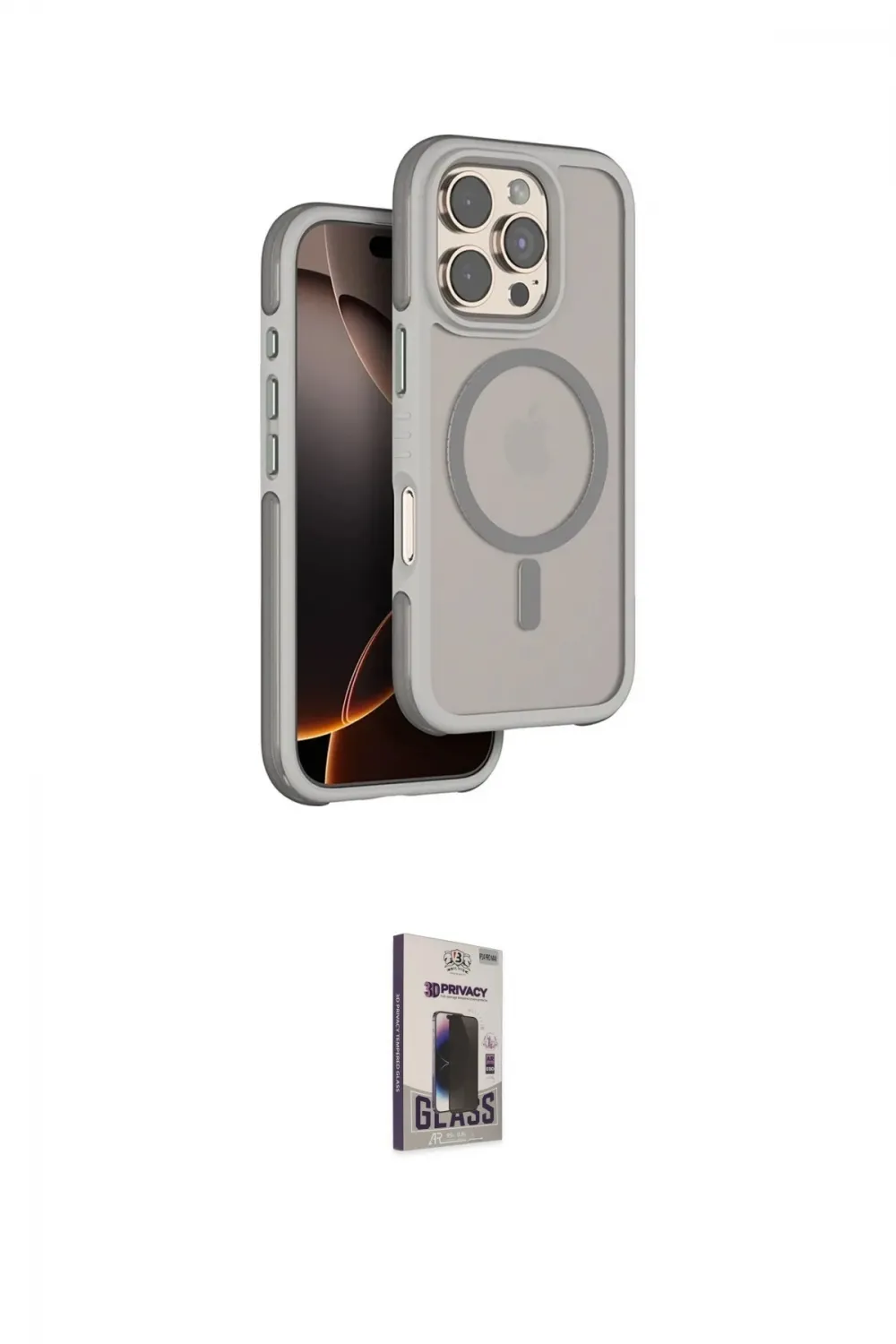 ieg™ iPhone 16 Pro Max Kılıf Çekirdek Minimal Prime - Siyah Bilvis Hayalet Cam Ekran Koruyucu