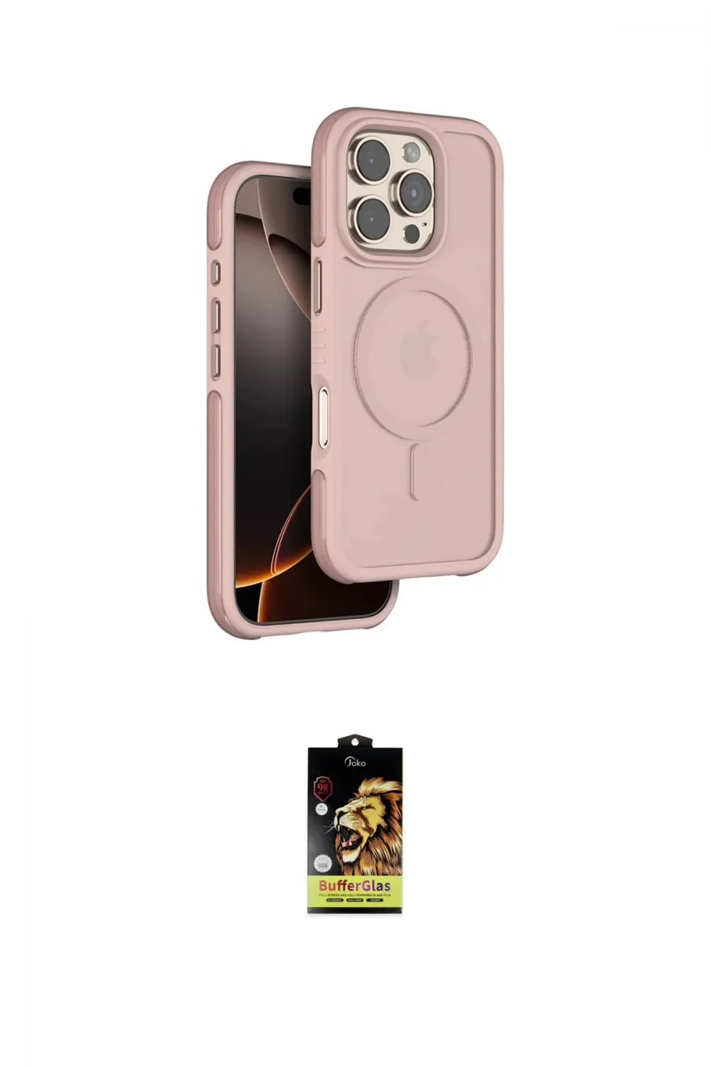 ieg™ iPhone 16 Pro Max Kılıf Çekirdek Minimal Prime - Siyah Buffer Cam Ekran Koruyucu