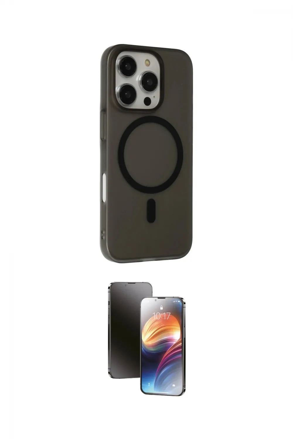 ieg™ iPhone 16 Pro Max Kılıf Çekirdek Modern Prime - Siyah 3D Antistatik Mat Seramik Nano Ekran Koruyucu