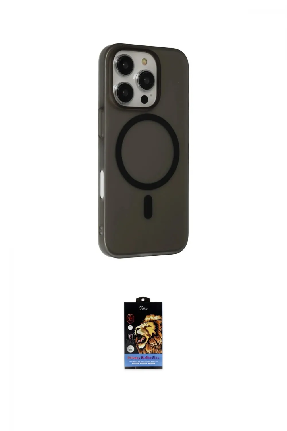 ieg™ iPhone 16 Pro Max Kılıf Çekirdek Modern Prime - Siyah Buffer Hayalet Cam Ekran Koruyucu