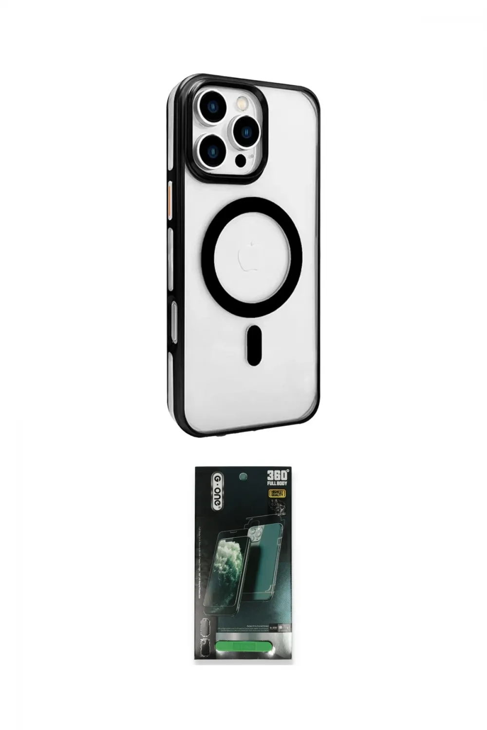 ieg™ iPhone 16 Pro Max Kılıf Doruk Doku Özel Seri - Siyah 360 Mat Full Body Arka Koruyucu