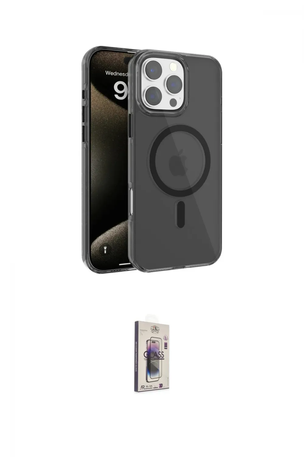 ieg™ iPhone 16 Pro Max Kılıf Doruk Doku Özel Seri - Siyah Bilvis 3D Cam Ekran Koruyucu