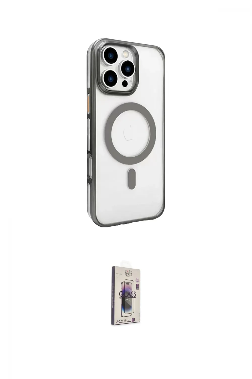 ieg™ iPhone 16 Pro Max Kılıf Doruk Doku Özel Seri - Siyah Bilvis 3D Cam Ekran Koruyucu