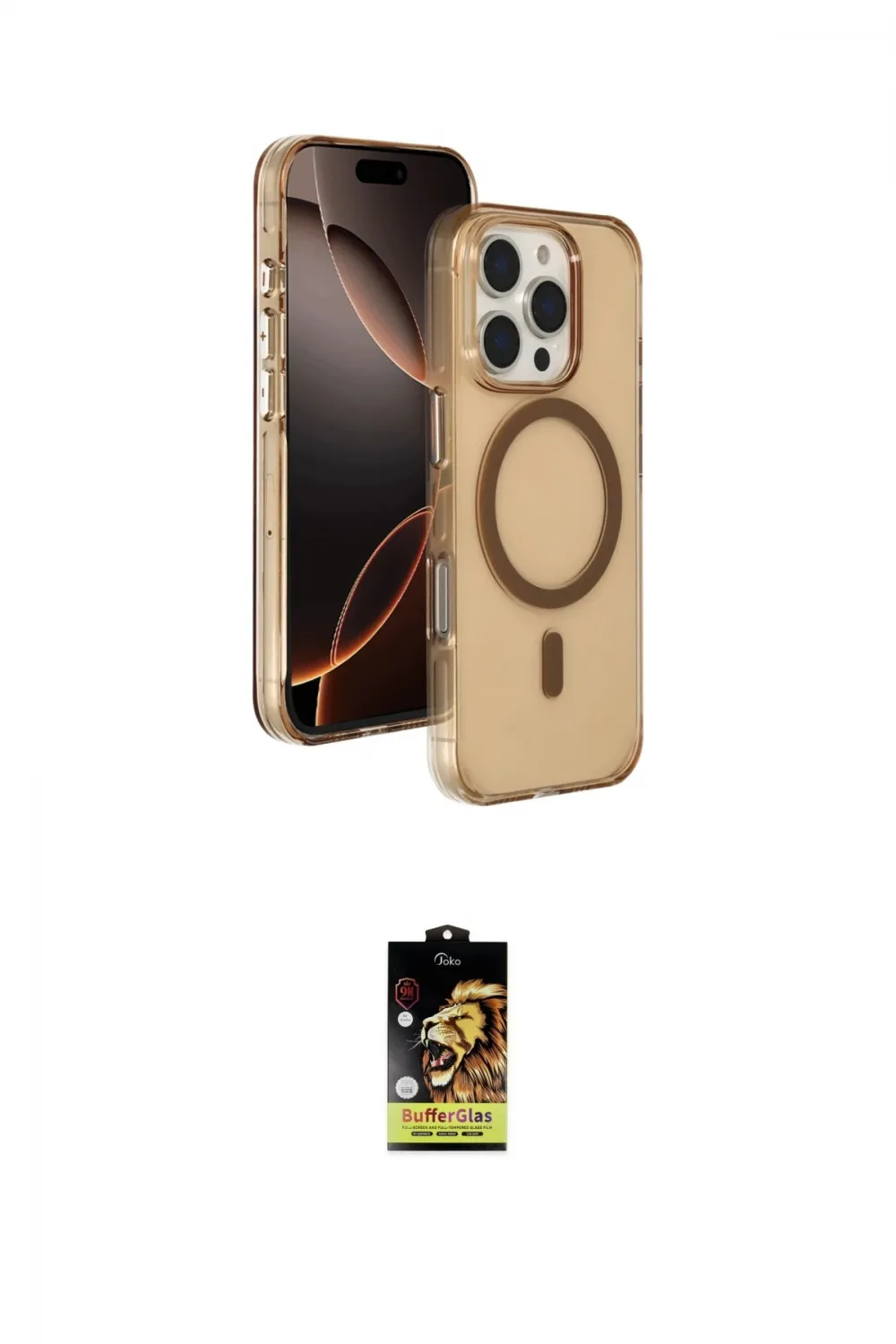 ieg™ iPhone 16 Pro Max Kılıf Doruk Doku Özel Seri - Siyah Buffer Cam Ekran Koruyucu