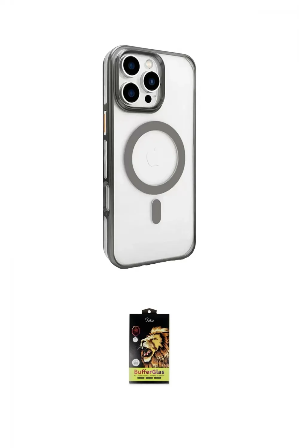 ieg™ iPhone 16 Pro Max Kılıf Doruk Doku Özel Seri - Siyah Buffer Cam Ekran Koruyucu