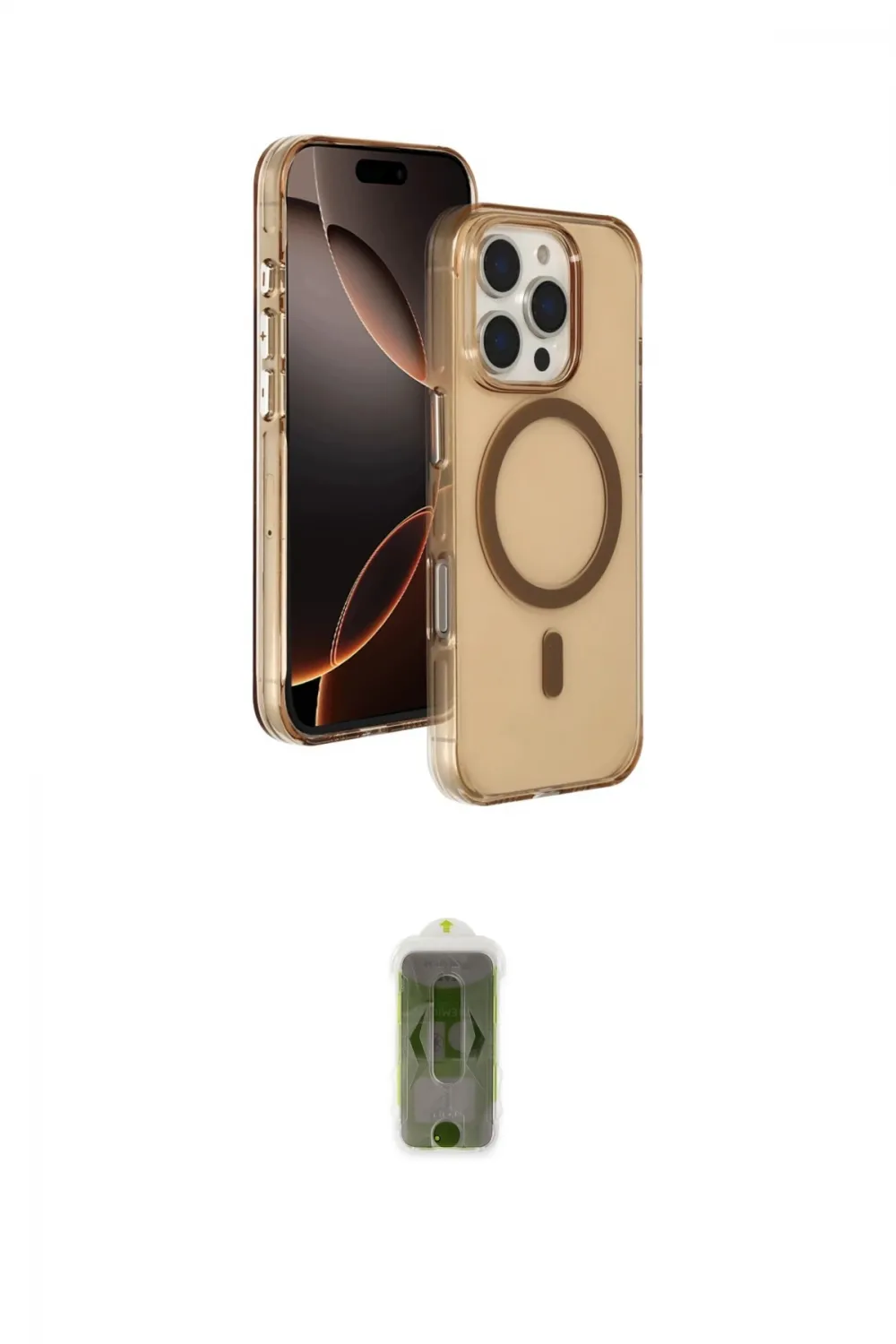 ieg™ iPhone 16 Pro Max Kılıf Doruk Doku Özel Seri - Siyah Joko Magic 5D Hayalet Cam