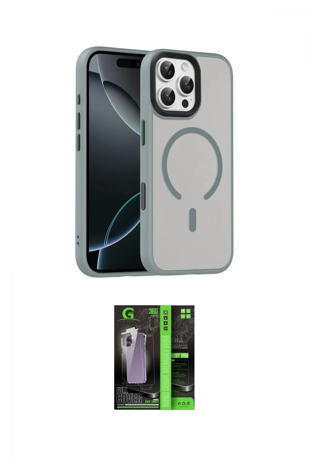 ieg™ iPhone 16 Pro Max Kılıf Doruk Form Serisi - Şeffaf 360 Full Body Arka Koruyucu
