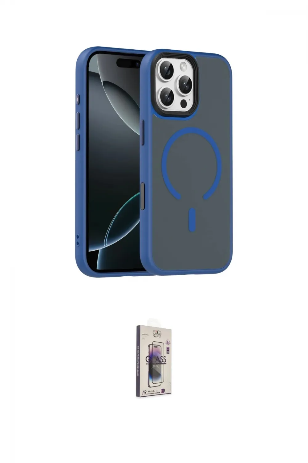 ieg™ iPhone 16 Pro Max Kılıf Doruk Form Serisi - Siyah Bilvis 3D Cam Ekran Koruyucu