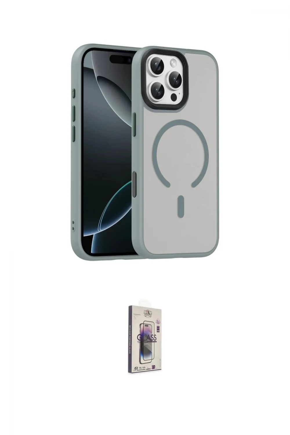 ieg™ iPhone 16 Pro Max Kılıf Doruk Form Serisi - Siyah Bilvis 3D Cam Ekran Koruyucu