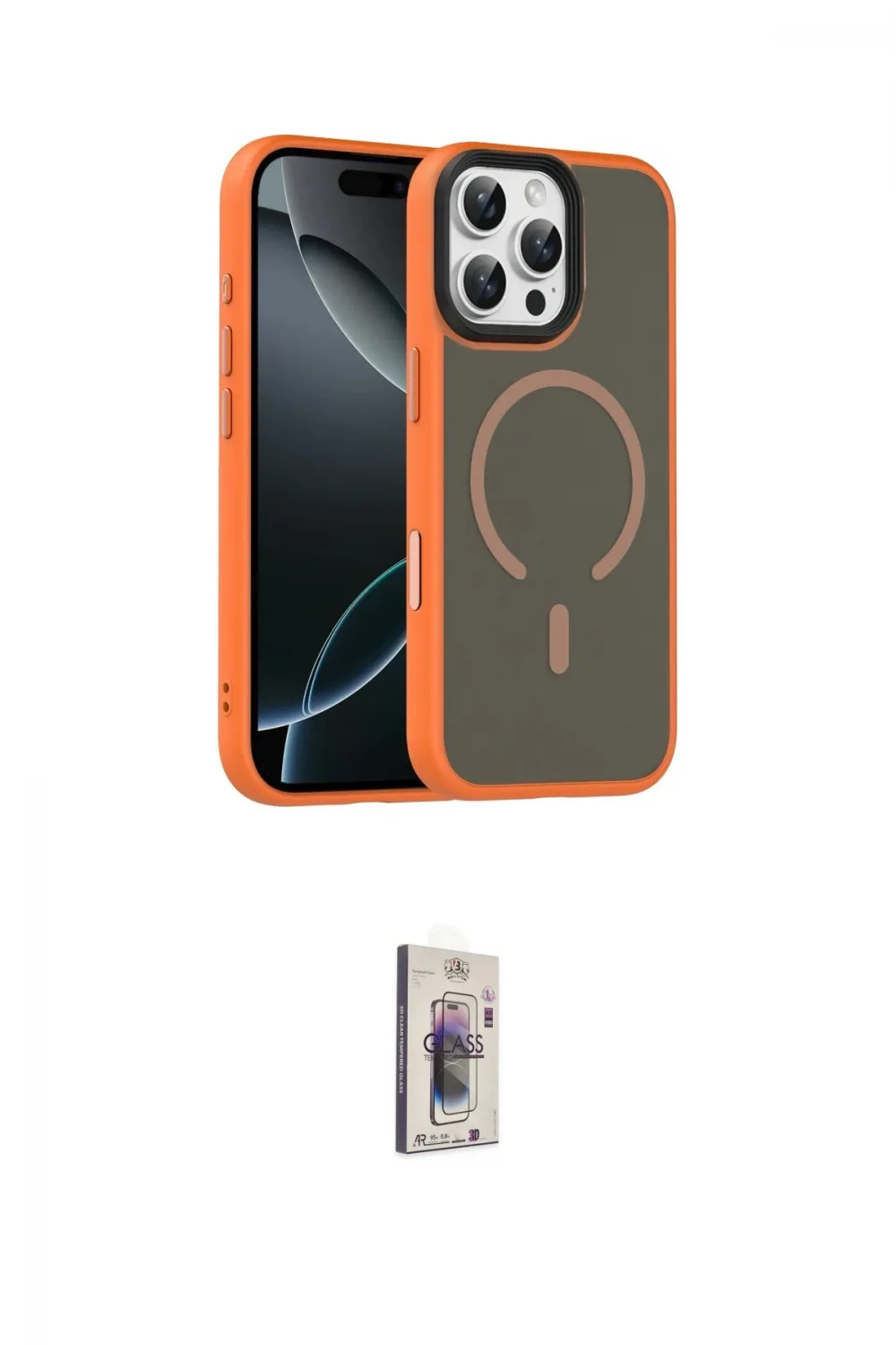 ieg™ iPhone 16 Pro Max Kılıf Doruk Form Serisi - Siyah Bilvis 3D Cam Ekran Koruyucu