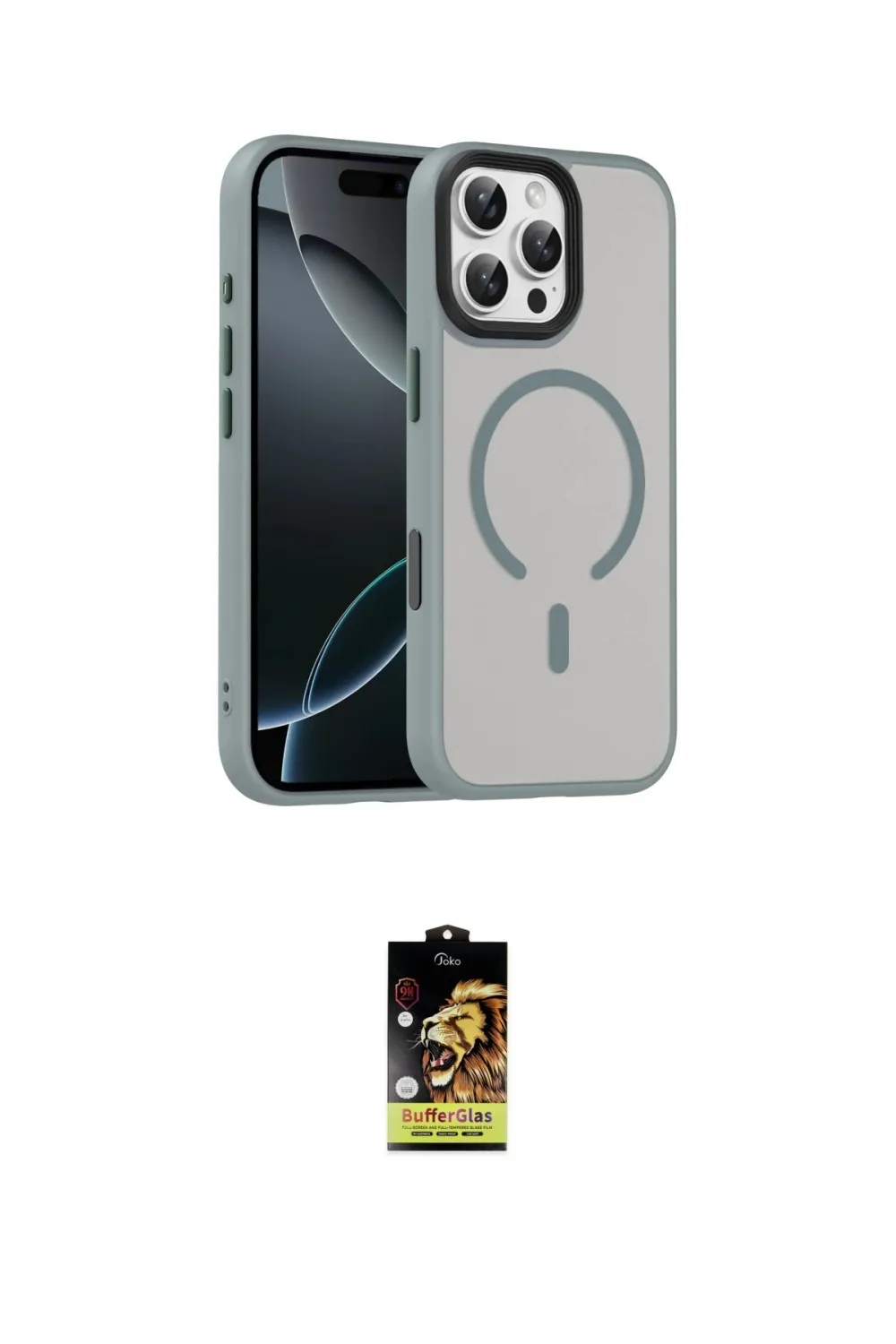ieg™ iPhone 16 Pro Max Kılıf Doruk Form Serisi - Siyah Buffer Cam Ekran Koruyucu