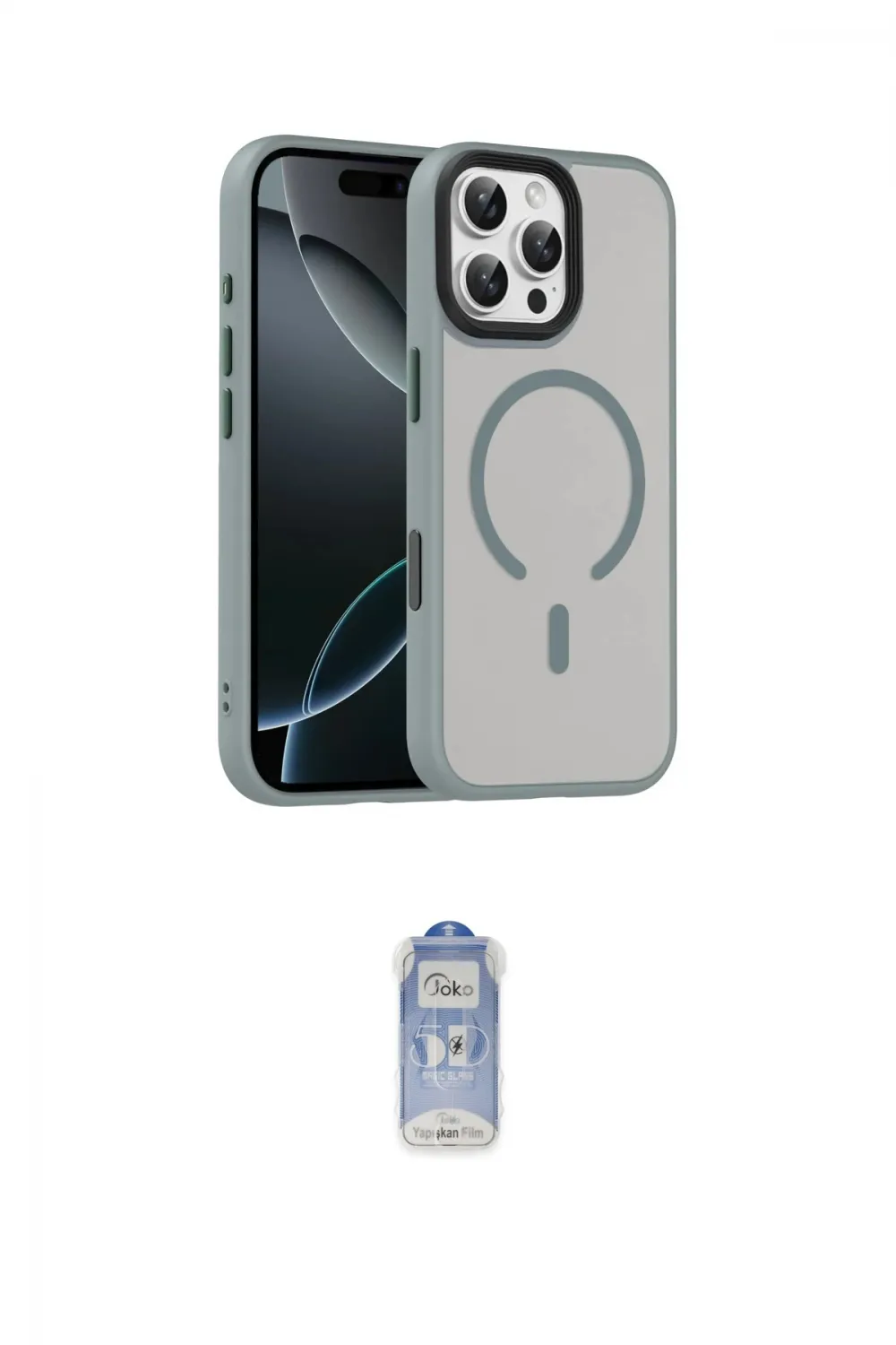 ieg™ iPhone 16 Pro Max Kılıf Doruk Form Serisi - Siyah Joko Magic 5D Cam