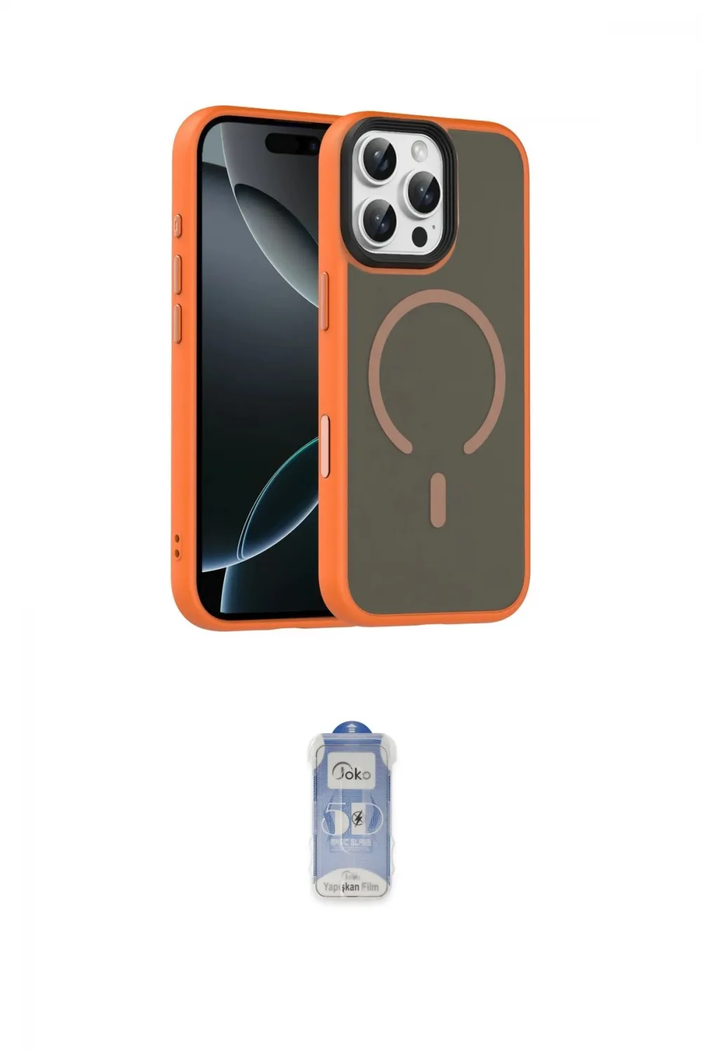 ieg™ iPhone 16 Pro Max Kılıf Doruk Form Serisi - Siyah Joko Magic 5D Cam