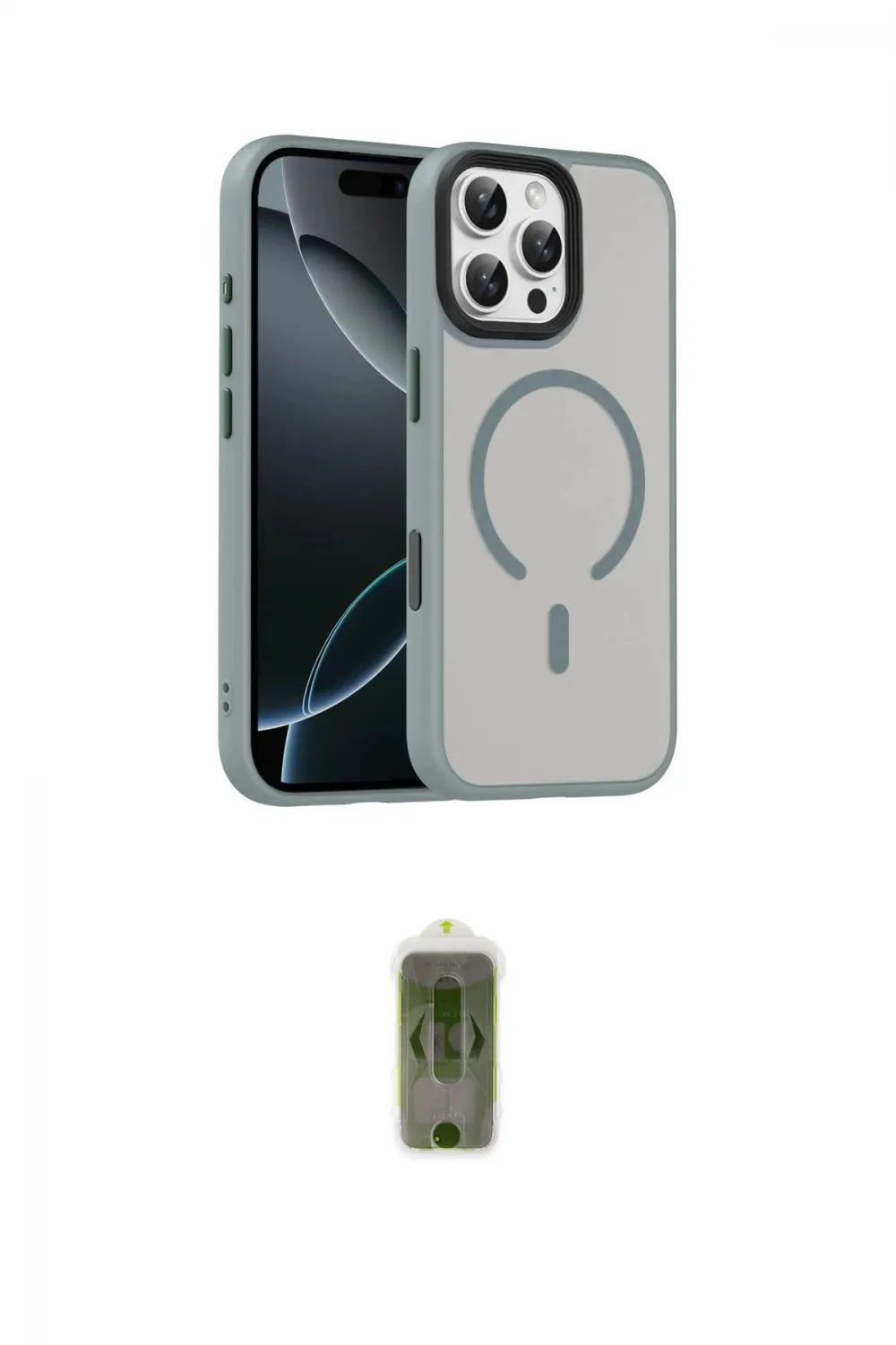 ieg™ iPhone 16 Pro Max Kılıf Doruk Form Serisi - Siyah Joko Magic 5D Hayalet Cam