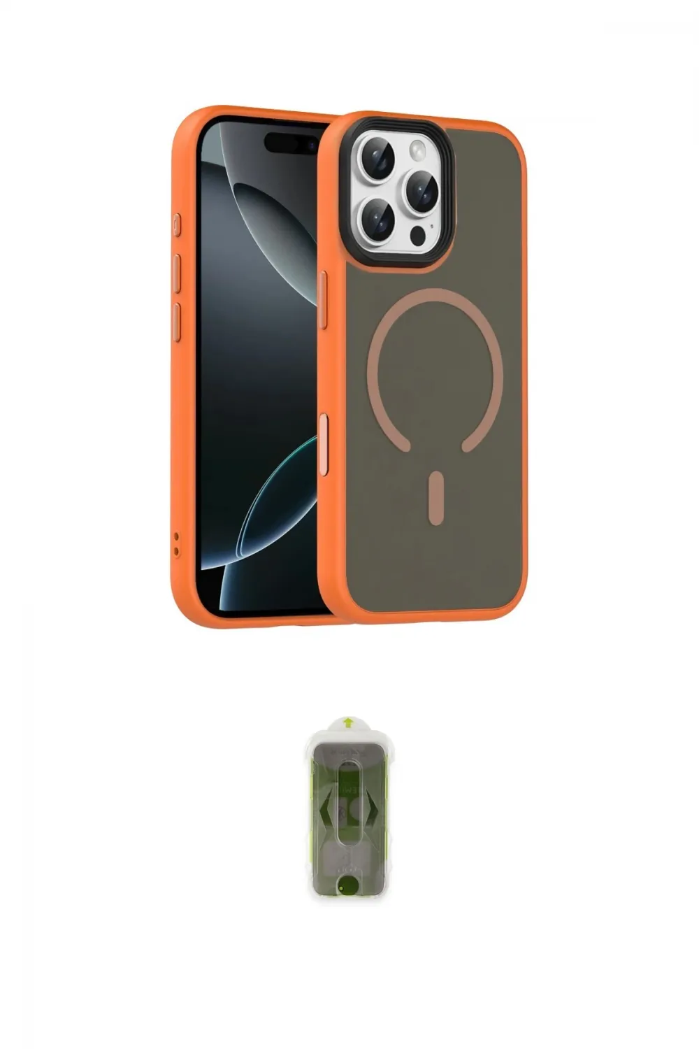 ieg™ iPhone 16 Pro Max Kılıf Doruk Form Serisi - Siyah Joko Magic 5D Hayalet Cam