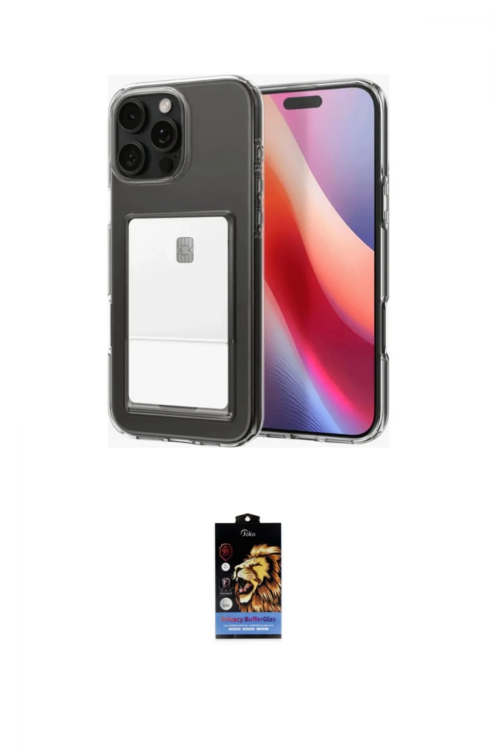 ieg™ iPhone 16 Pro Max Kılıf Doruk Klasik Koleksiyonu - Siyah Buffer Hayalet Cam Ekran Koruyucu
