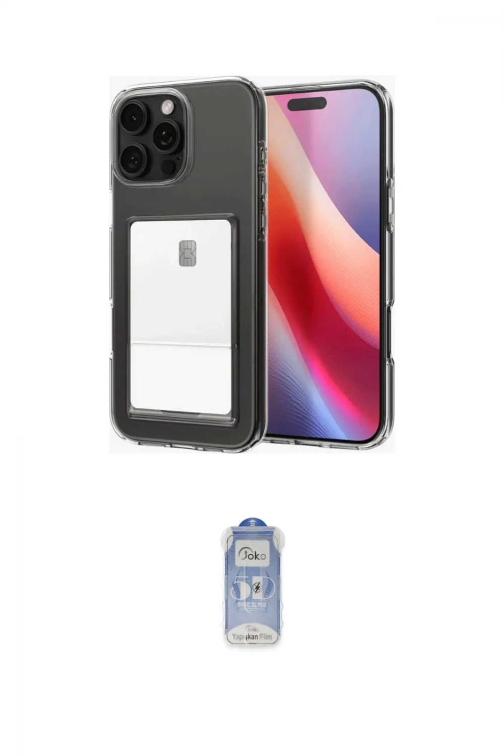 ieg™ iPhone 16 Pro Max Kılıf Doruk Klasik Koleksiyonu - Siyah Joko Magic 5D Cam