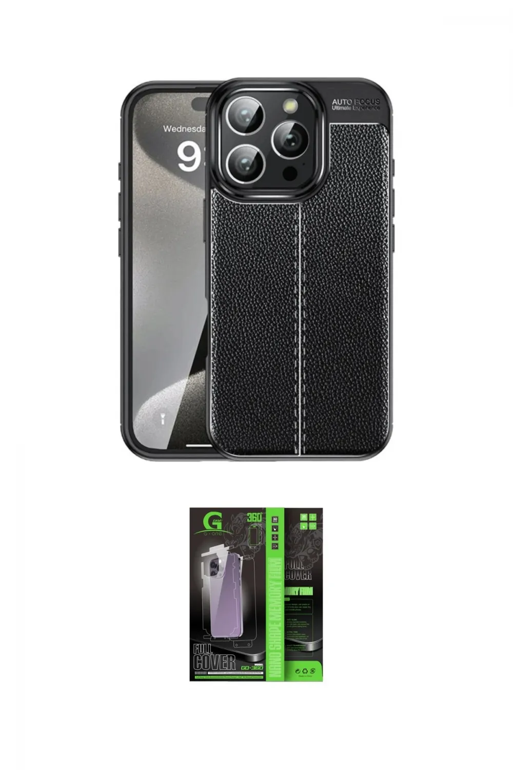 ieg™ iPhone 16 Pro Max Kılıf Doruk Klasik Özel Seri - Şeffaf 360 Full Body Arka Koruyucu