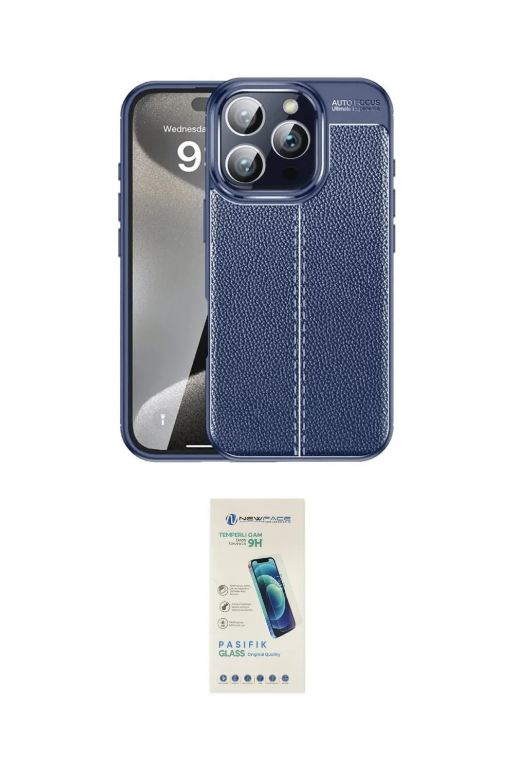 ieg™ iPhone 16 Pro Max Kılıf Doruk Klasik Özel Seri - Şeffaf Pasifik Cam Ekran Koruyucu