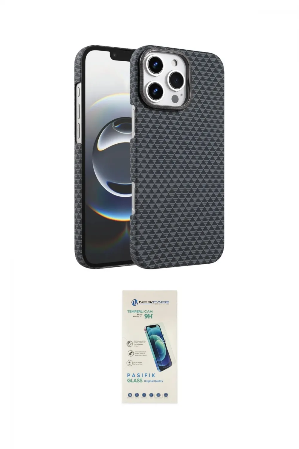 ieg™ iPhone 16 Pro Max Kılıf Doruk Serisi - Şeffaf Pasifik Cam Ekran Koruyucu