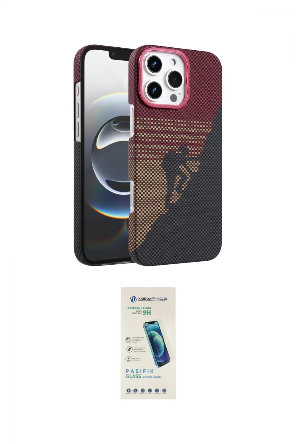 ieg™ iPhone 16 Pro Max Kılıf Doruk Serisi - Şeffaf Pasifik Cam Ekran Koruyucu