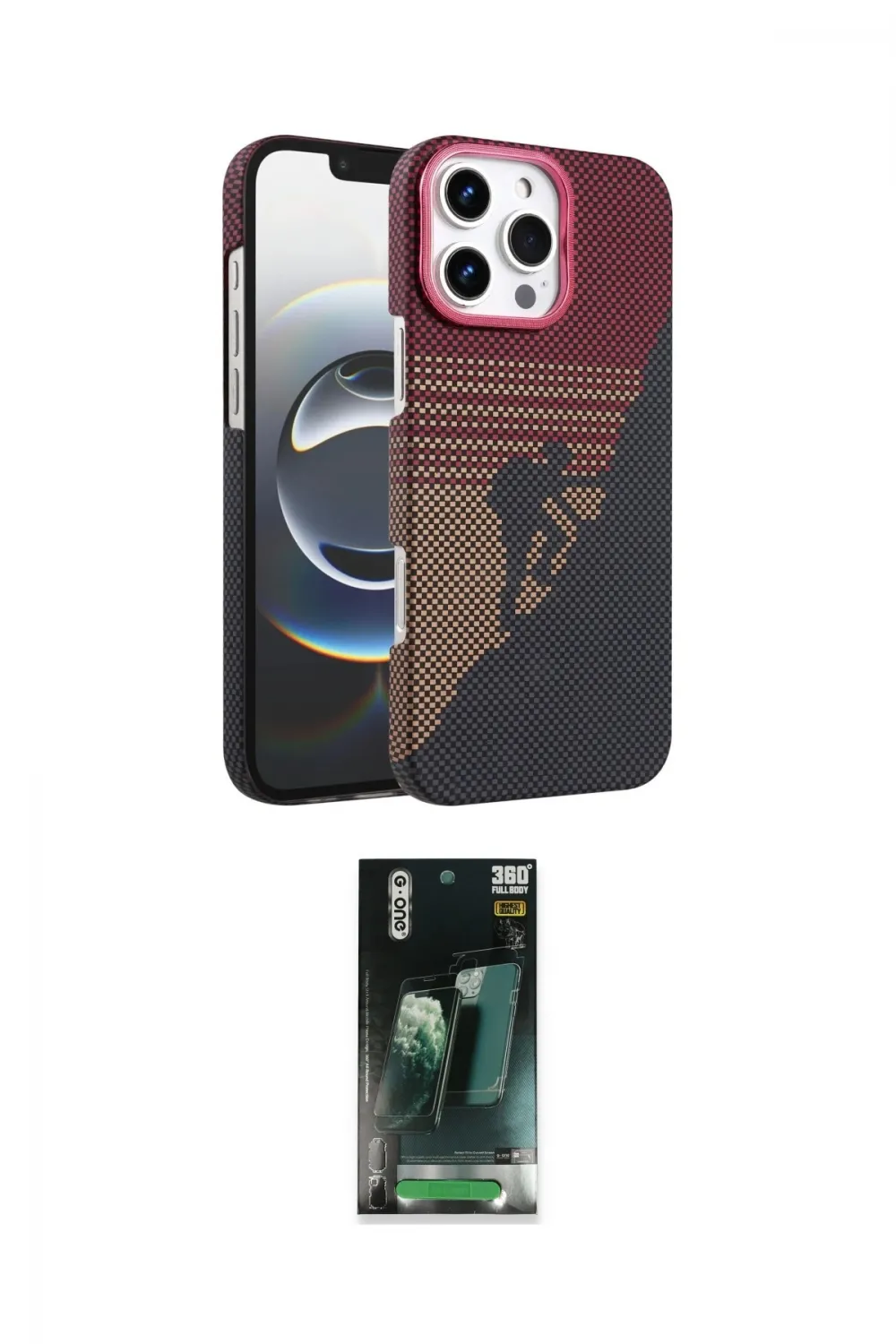 ieg™ iPhone 16 Pro Max Kılıf Doruk Serisi - Siyah 360 Mat Full Body Arka Koruyucu