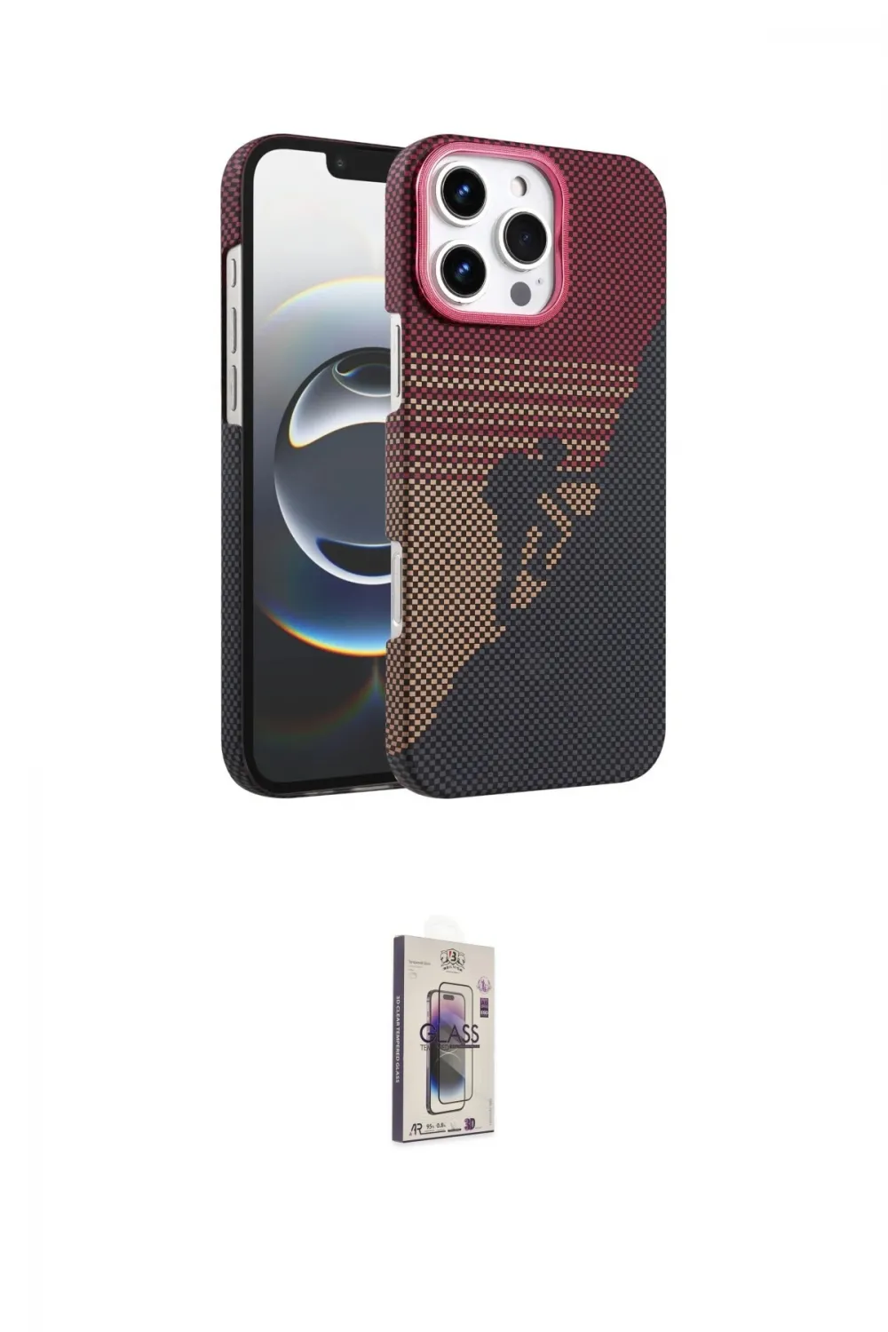 ieg™ iPhone 16 Pro Max Kılıf Doruk Serisi - Siyah Bilvis 3D Cam Ekran Koruyucu