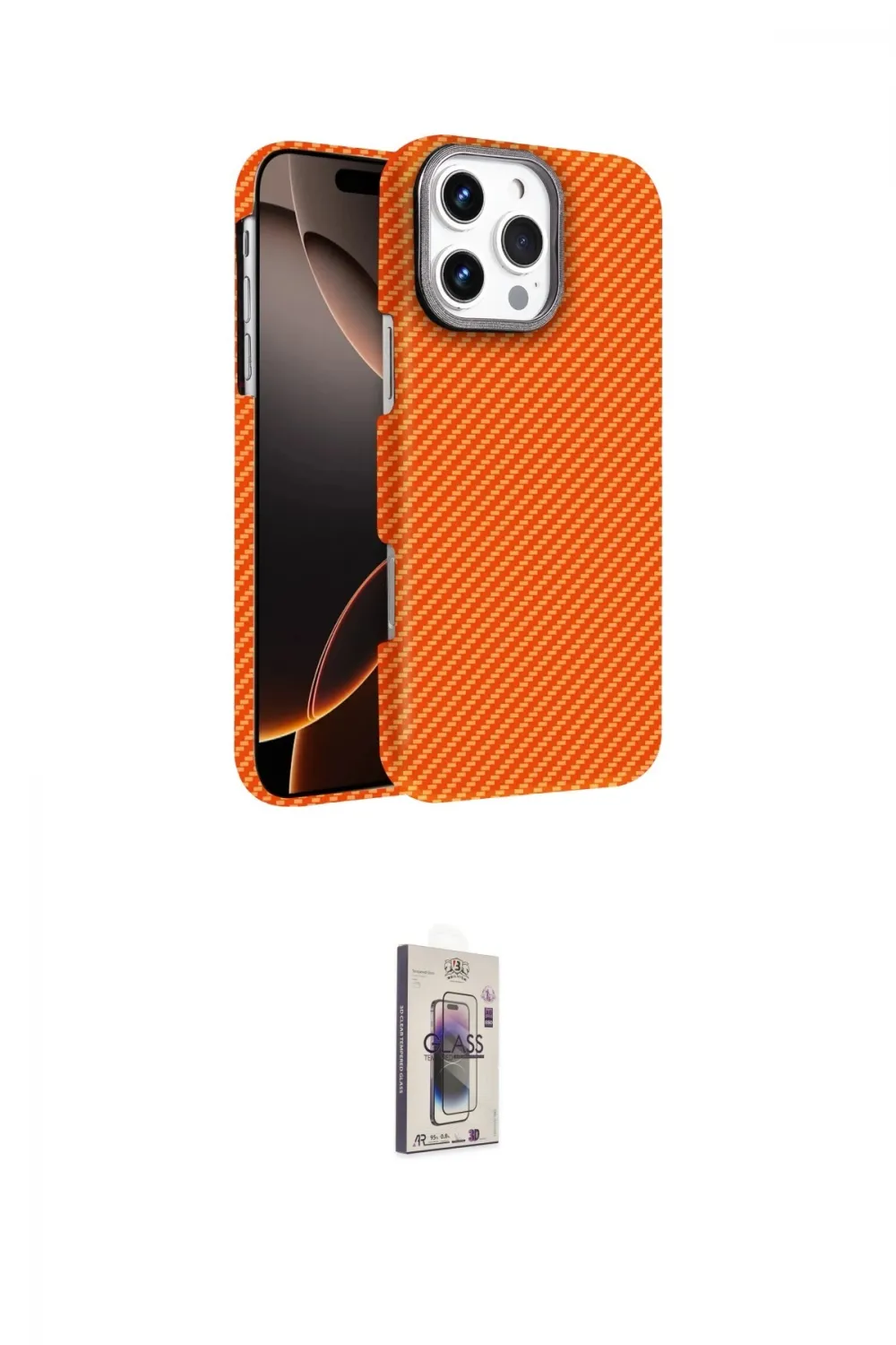ieg™ iPhone 16 Pro Max Kılıf Doruk Serisi - Siyah Bilvis 3D Cam Ekran Koruyucu