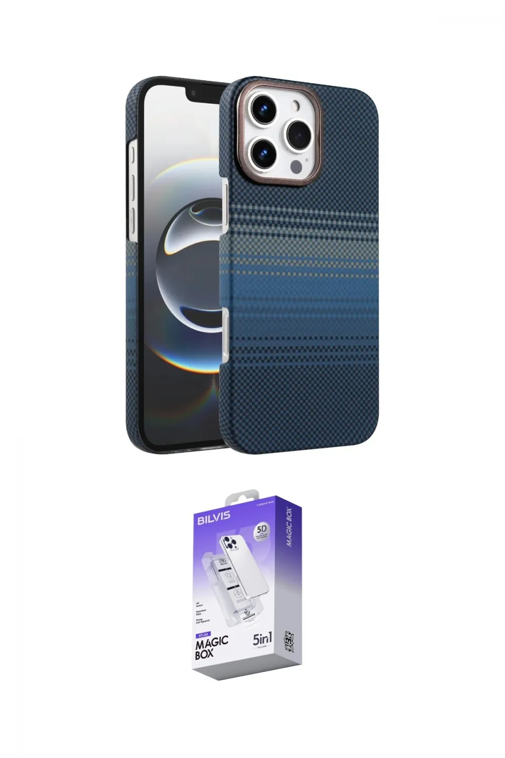 ieg™ iPhone 16 Pro Max Kılıf Doruk Serisi - Siyah Bilvis 5in1 3D Magic Cam Ekran Koruyucu
