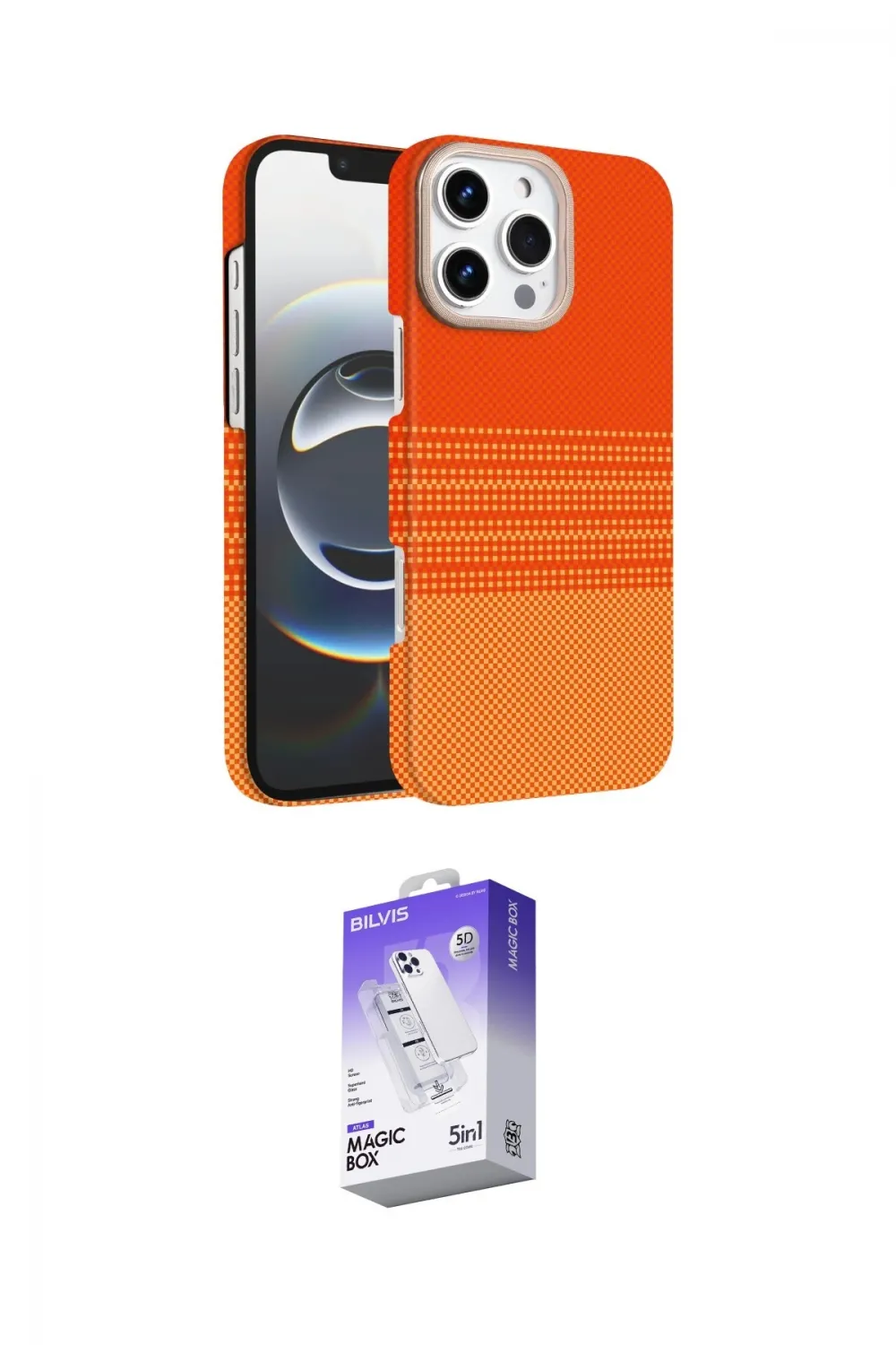 ieg™ iPhone 16 Pro Max Kılıf Doruk Serisi - Siyah Bilvis 5in1 3D Magic Cam Ekran Koruyucu