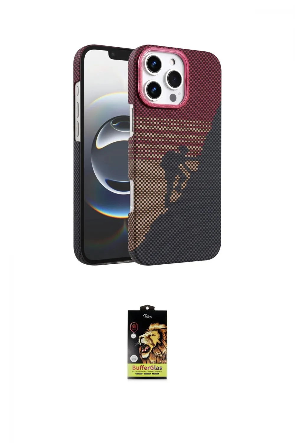 ieg™ iPhone 16 Pro Max Kılıf Doruk Serisi - Siyah Buffer Cam Ekran Koruyucu