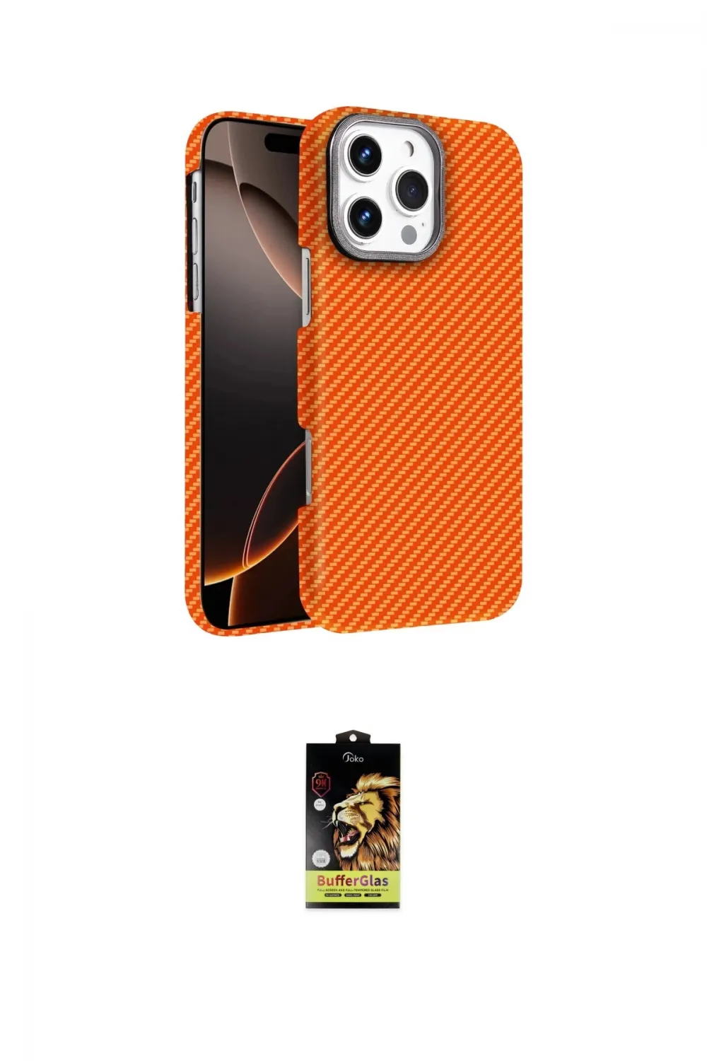 ieg™ iPhone 16 Pro Max Kılıf Doruk Serisi - Siyah Buffer Cam Ekran Koruyucu