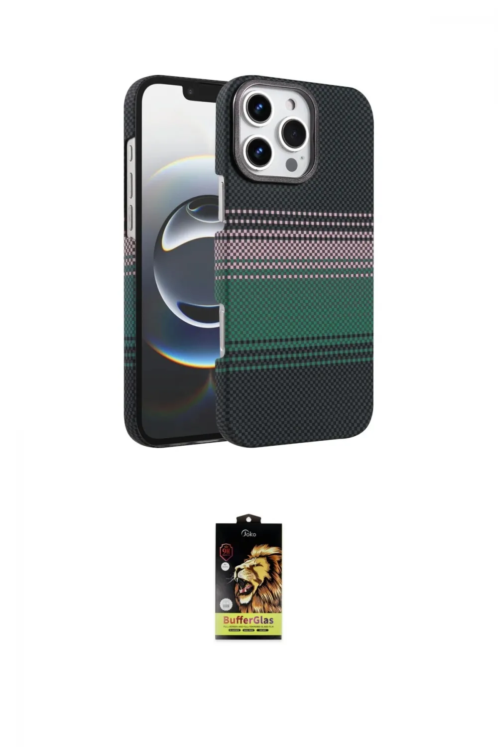 ieg™ iPhone 16 Pro Max Kılıf Doruk Serisi - Siyah Buffer Cam Ekran Koruyucu