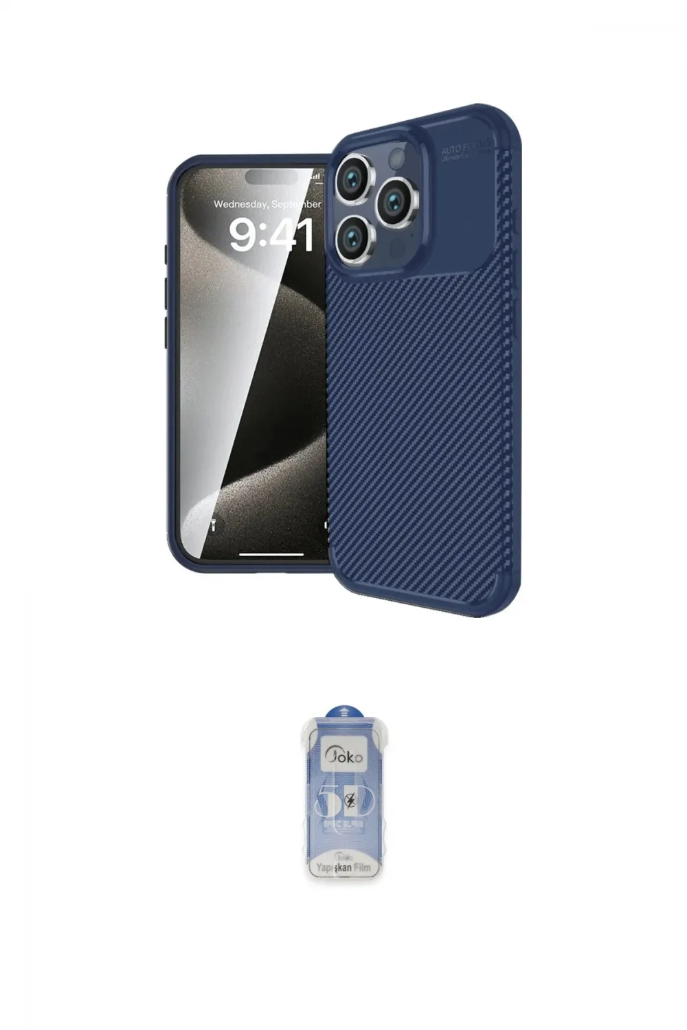 ieg™ iPhone 16 Pro Max Kılıf Eksen Form Prime - Siyah Joko Magic 5D Cam