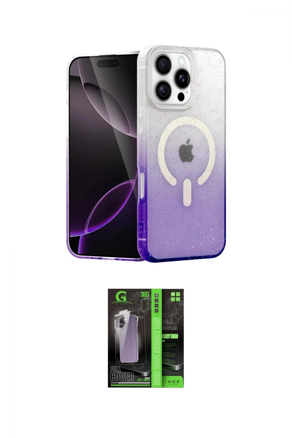 ieg™ iPhone 16 Pro Max Kılıf Eksen Minimal Özel Seri - Şeffaf 360 Full Body Arka Koruyucu