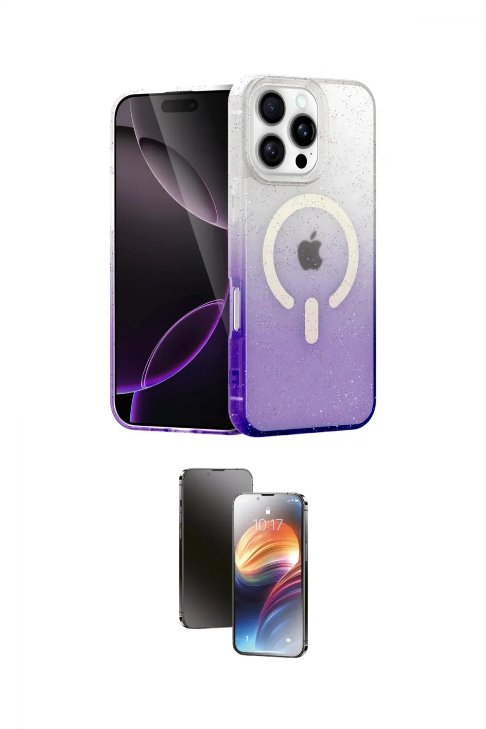 ieg™ iPhone 16 Pro Max Kılıf Eksen Minimal Özel Seri - Siyah 3D Antistatik Mat Seramik Nano Ekran Koruyucu