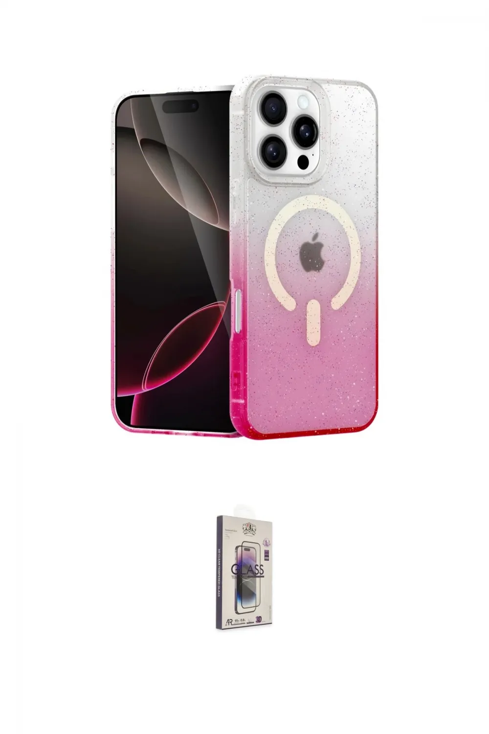 ieg™ iPhone 16 Pro Max Kılıf Eksen Minimal Özel Seri - Siyah Bilvis 3D Cam Ekran Koruyucu