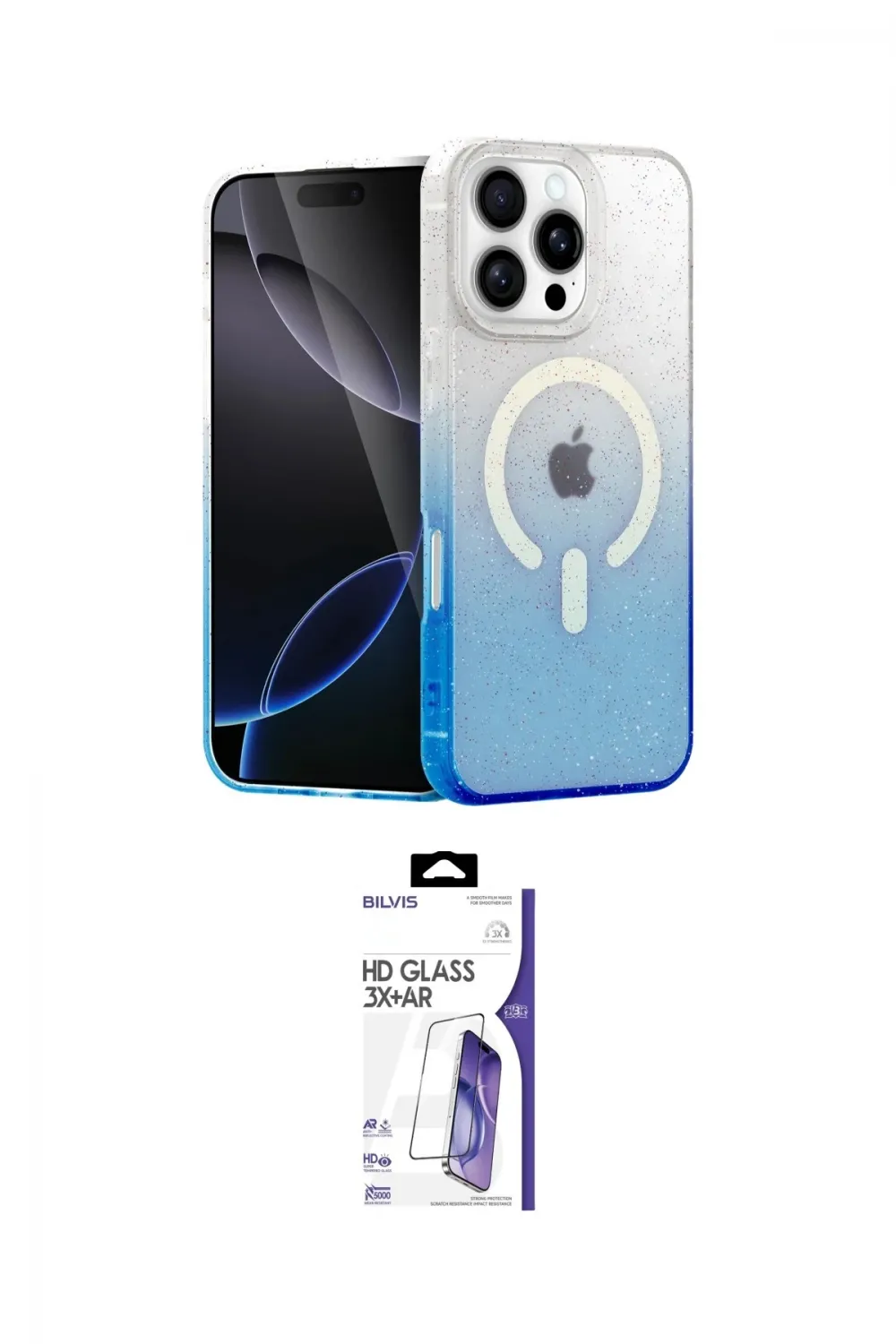 ieg™ iPhone 16 Pro Max Kılıf Eksen Minimal Özel Seri - Siyah Bilvis 3X AR HD Cam Ekran Koruyucu