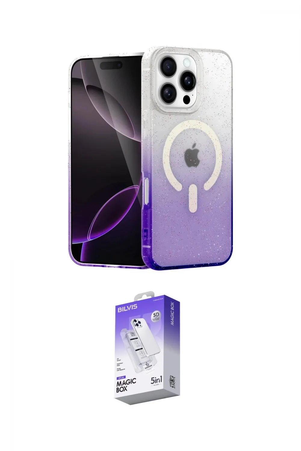 ieg™ iPhone 16 Pro Max Kılıf Eksen Minimal Özel Seri - Siyah Bilvis 5in1 3D Magic Cam Ekran Koruyucu
