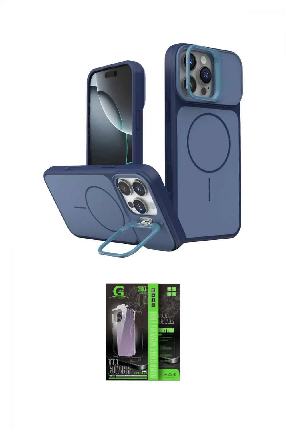 ieg™ iPhone 16 Pro Max Kılıf İz Modern Prime - Şeffaf 360 Full Body Arka Koruyucu
