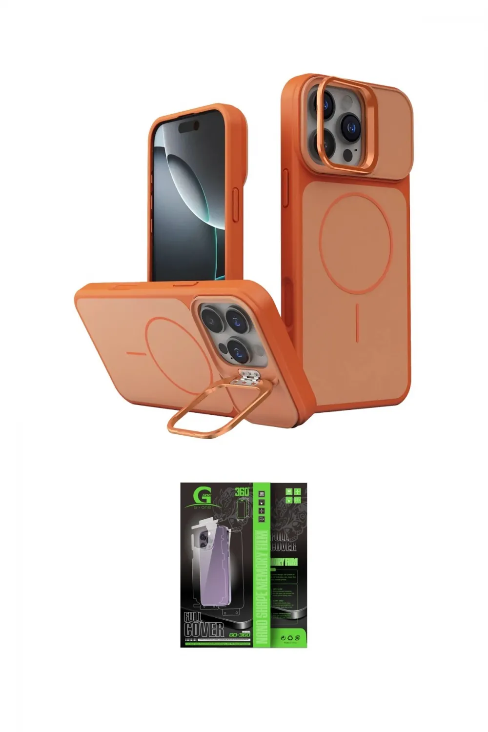 ieg™ iPhone 16 Pro Max Kılıf İz Modern Prime - Şeffaf 360 Full Body Arka Koruyucu